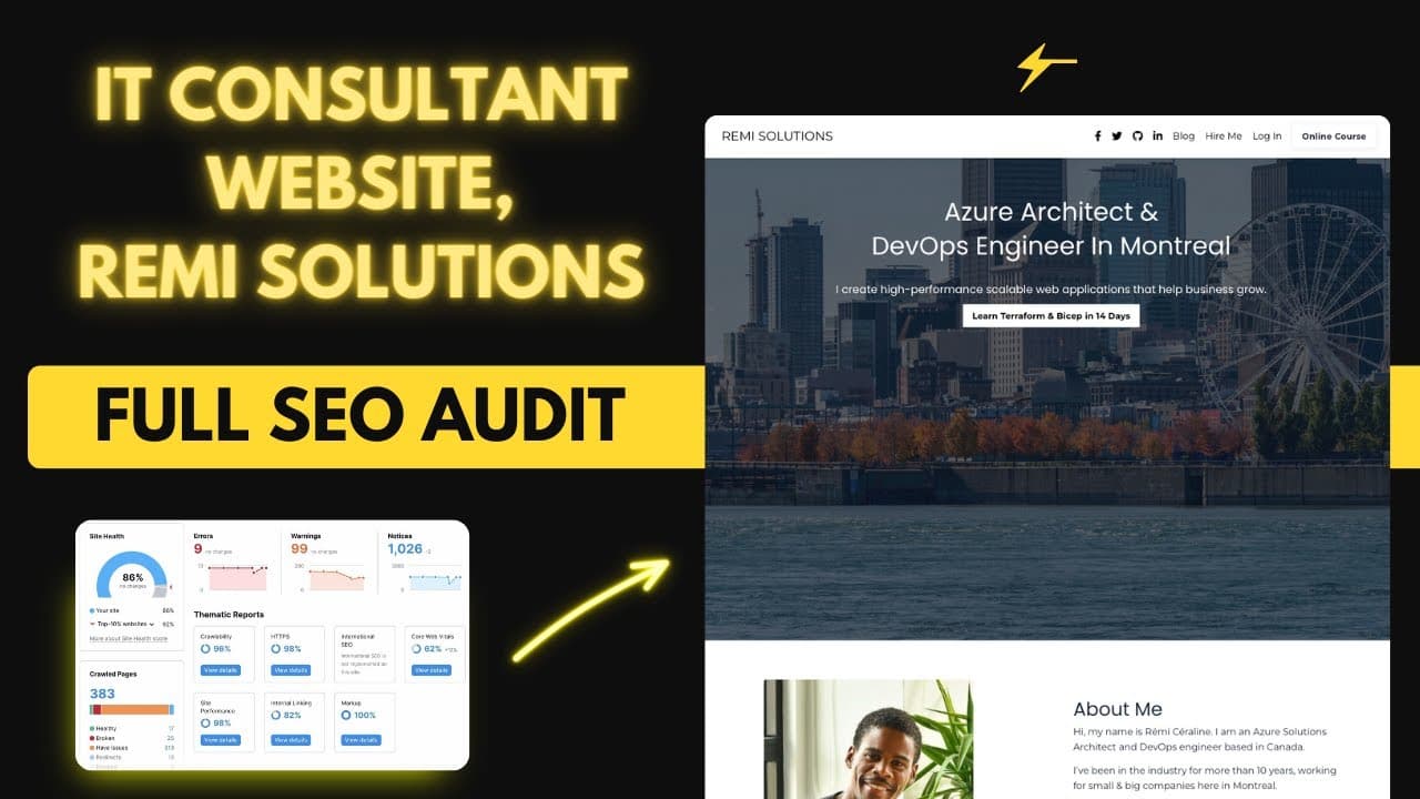 Remi Solutions — SEO audit of an Azure Cloud & DevOps software-architect consultancy